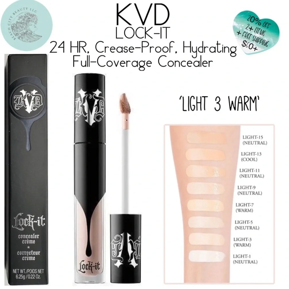 KAT VON D Lock-It Concealer LIGHT 3 WARM - Picture 1 of 5